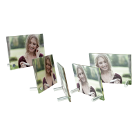 Glasfoto auf Alufüßen